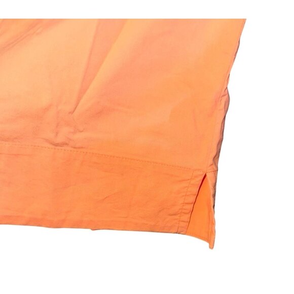 Womens Stretch Button-Up Shirt 3/4 Sleeves Peach Orange Avenue Size 14/16 Cotton - Picture 3 of 6